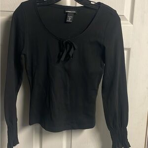 Express Elegant Black Long Sleeve Tee